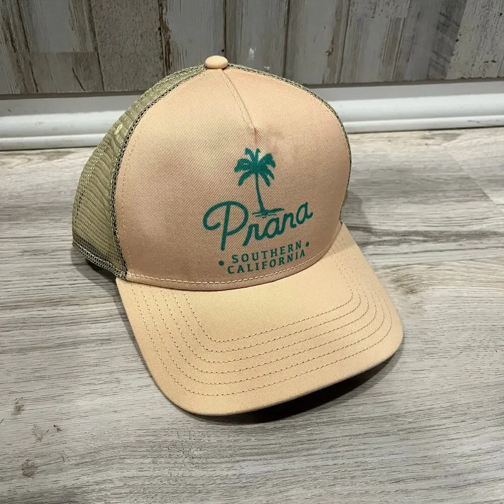 New Prana Lower Pines Trucker Hat Sun Kissed Prana Palm O/S Outdoor Hiking